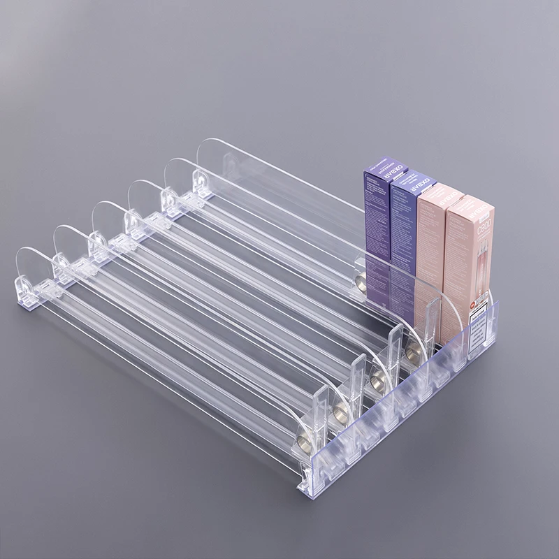 Nail Polish Display Rack Acrylic Supermarket Shelf Management System Retail Shelf Pusher 19mm Cosmetic Slim Holder Organizer