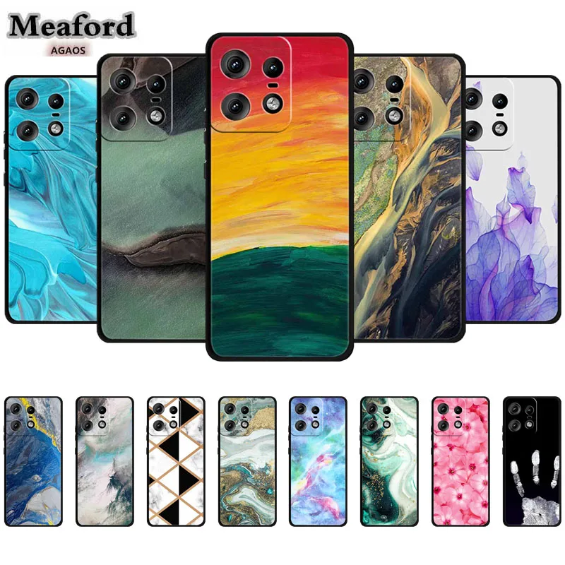 Marble Case For Motorola Edge 50 ultra Soft Silicone TPU Phone Back Cover for Moto Edge X50 Ultra 50 Fusion 50 Pro Colour Shell