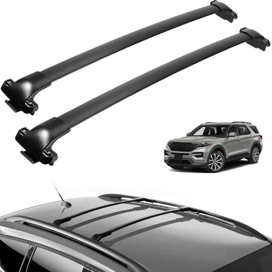 

Roof Rack Cross Bars for Explorer 20202025 with Side Rails Fixed Point Raised Rails Aluminum Crossbars Luggage Carrier for Can