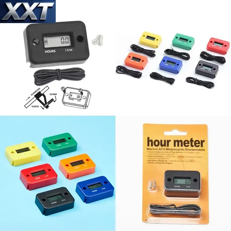 XXT LSQ-01 Digital Hour Meter LCD Counter for ATV Motorcycle Instruments Clocks Snowmobile Boat Generator Bike Car