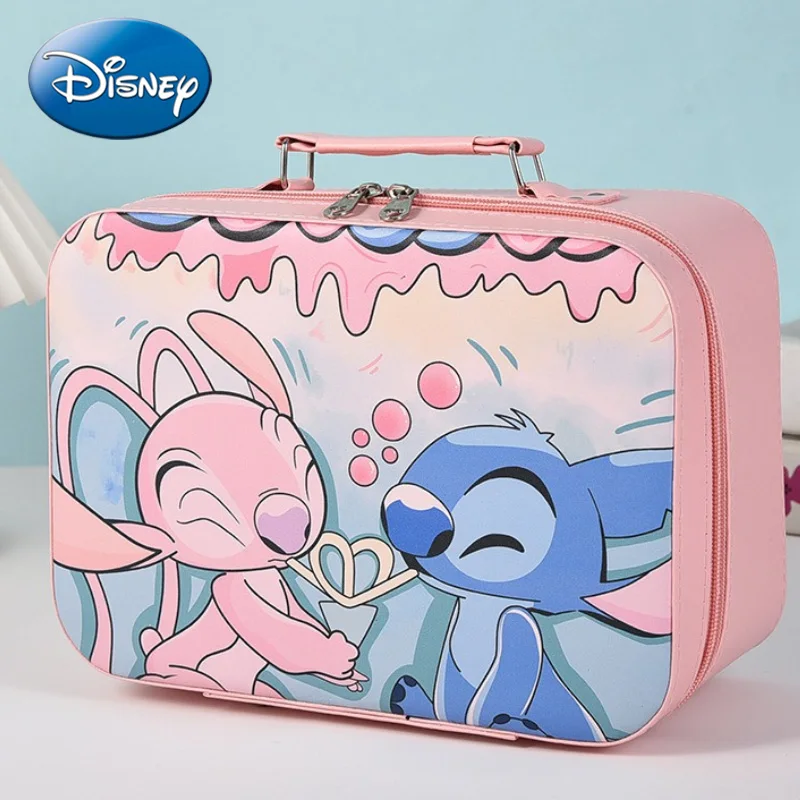 

Disney Stitch 2026, новая портативная косметичка с портативной косметичкой, сумка для хранения больших подарков для девочек