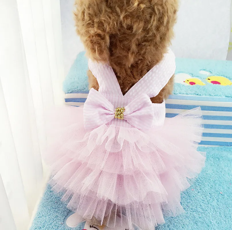 Summer Dog Dress Pet Dog Clothes for Small Dog Wedding Dress Skirt Puppy Clothing Spring Pet Clothes Chihuahua Yorkie 17QS2