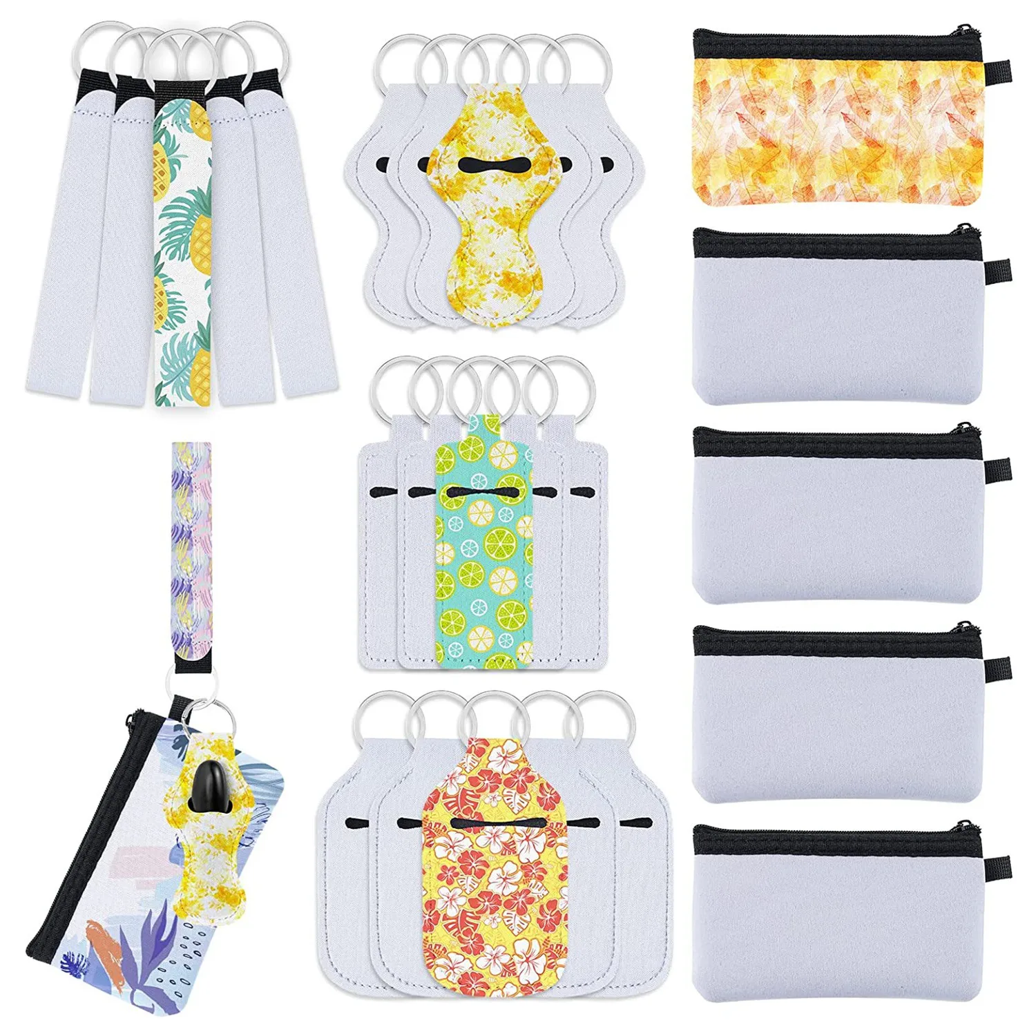 Sublimation Wristband Blanks Cosmetic bag Products Heat Transfer Set for Jewelry KeyChain Earring DIY Craft Making Supplies Tool