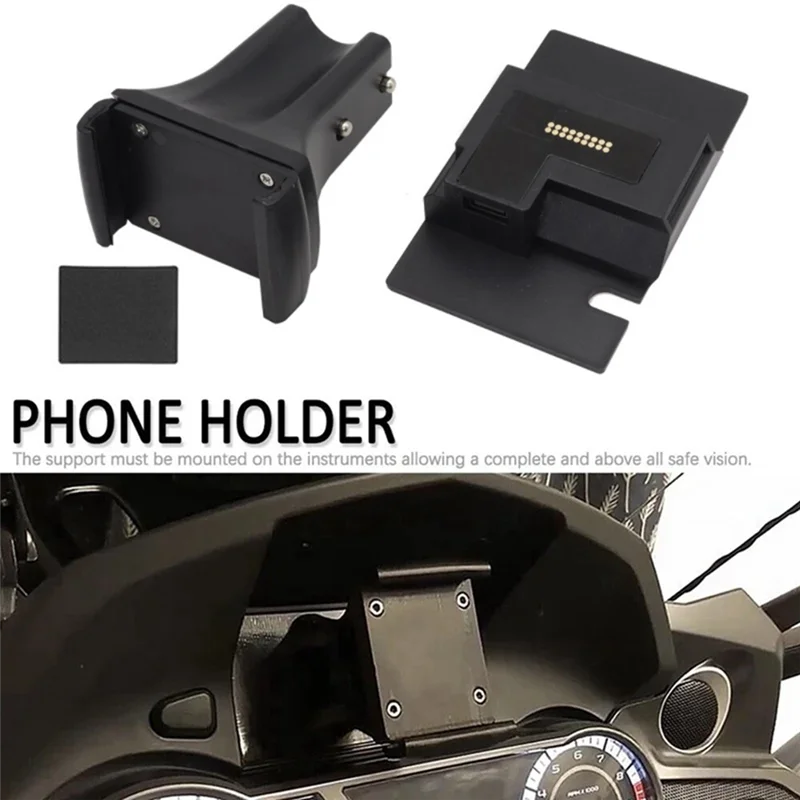 For BMW K1600B K1600GT K1600GTL Motorcycle GPS Phone Navigation Bracket USB Charger Holder Mount Stand 2011-2020-AB36