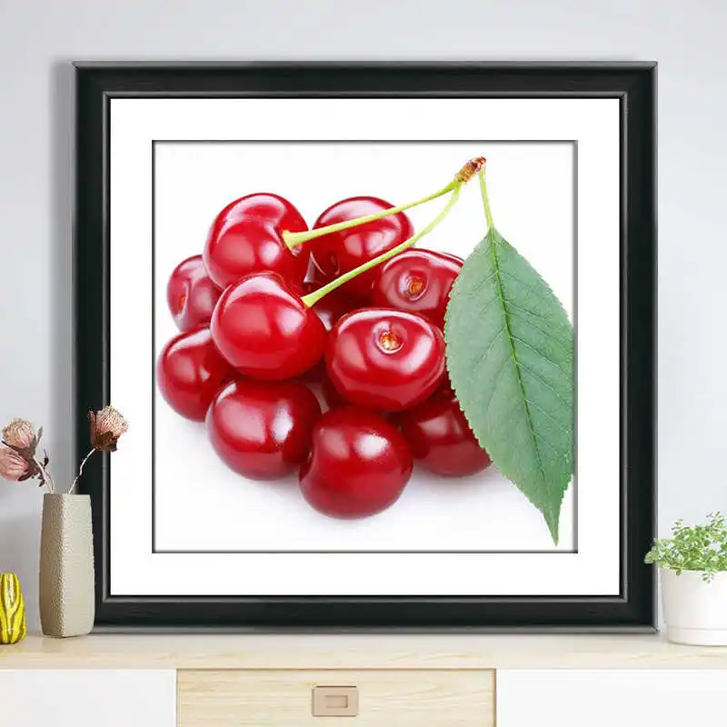 

Современный простой набор для вышивания крестиком с вишневым узором, ручная работа, вышивка для гостиной и ресторана, хлопковая ткань, серия в китайском стиле, белый цвет