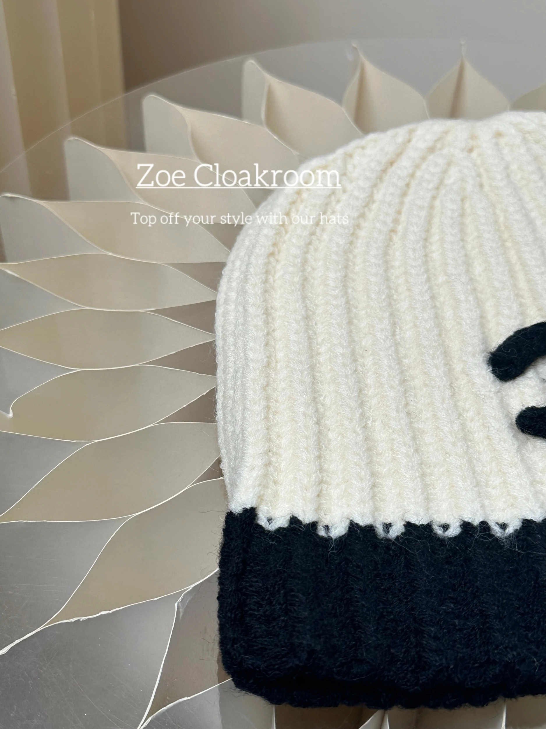 Fashionable Color Block Knitted Woolen Hat Korean Style Warm Winter Knitted Cap Casual Autumn Winter Women's Hat ZOE 