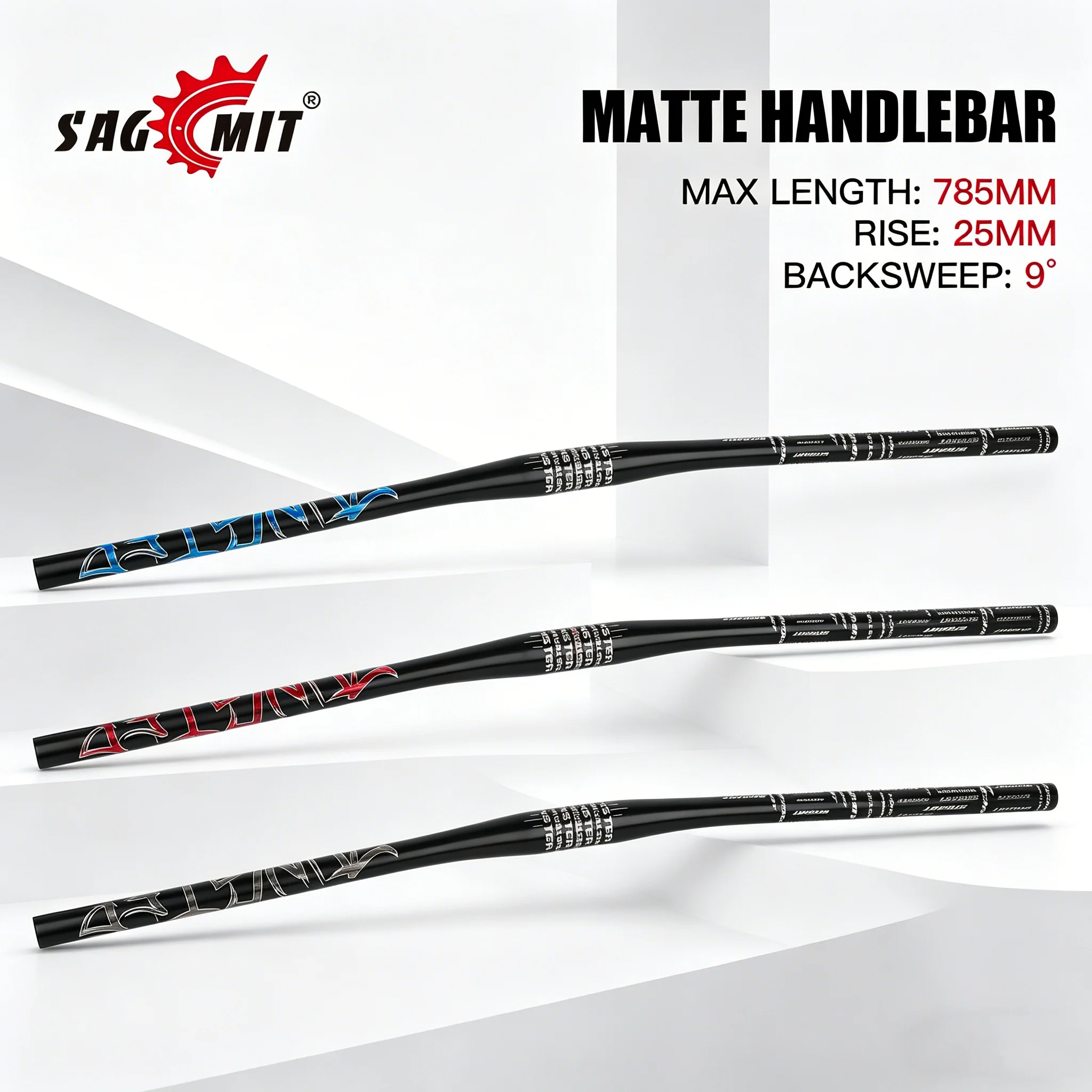 

Руль для горного велосипеда SAGMIT, матовый, максимальная длина 785 мм, запчасти для велосипедов XC/AM MTB, для бездорожья