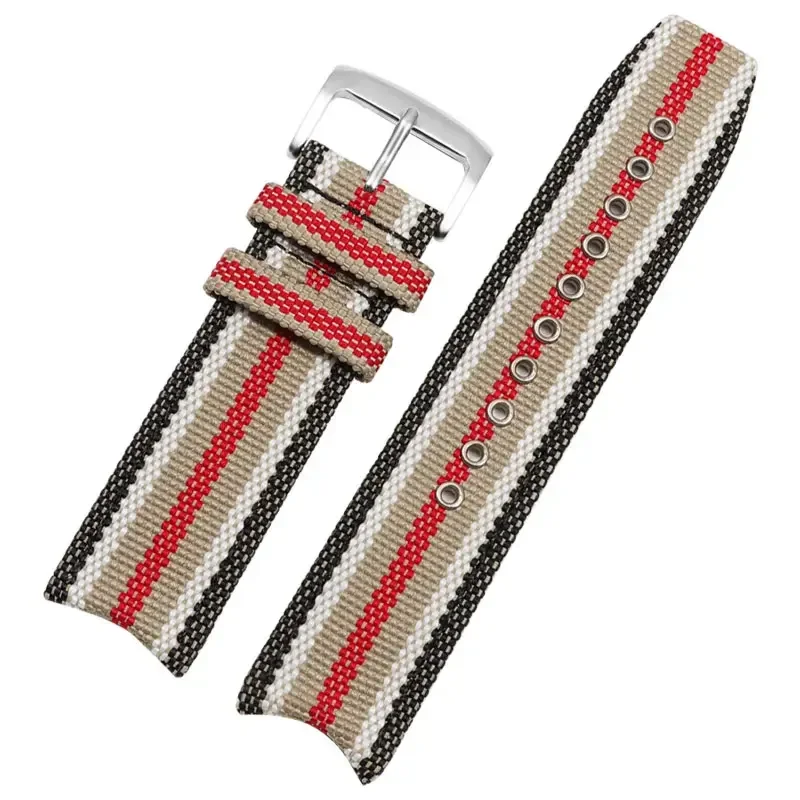 High Density Knitting Watchbands for Burberry Bu7600 7680 Strap - Good Resilience Sports Nylon 22mm Watch Strap