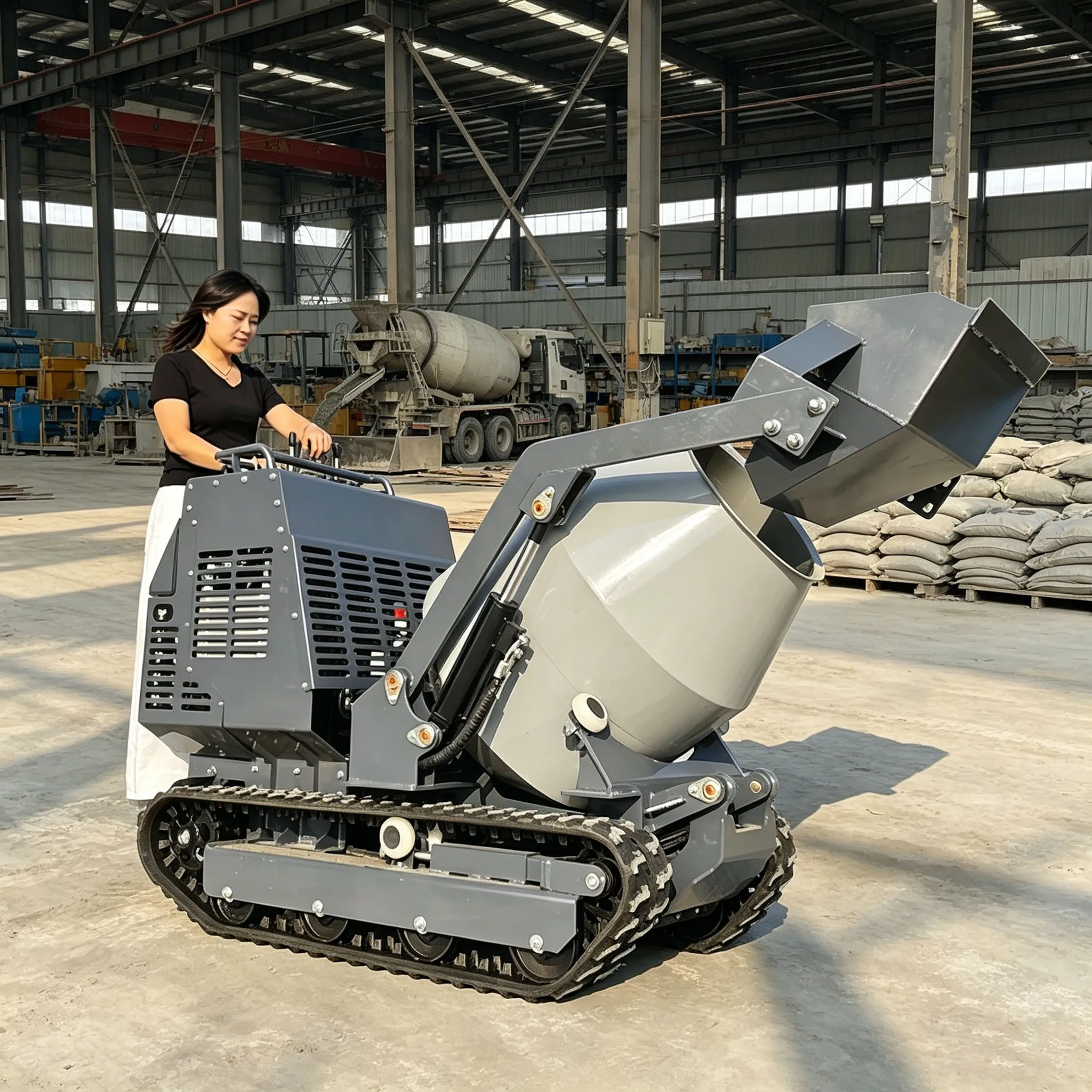 

Hot Deal Crawler Mini Concrete Mixer Mini Size Light Weight, Convenient Transfer For Courtyard Paving Landscape Infrastructure
