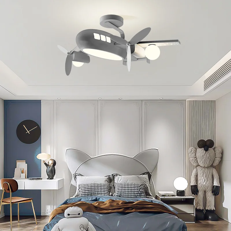 Imagem -05 - Nordic Minimalista Led Luzes de Teto para Quarto de Criança Cinza e Azul Avião Luz Bebê Quarto Decoração Lâmpadas Meninos e Meninas