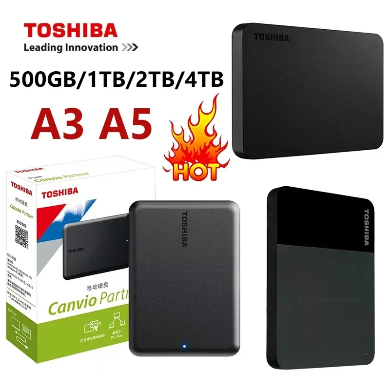 For Toshiba External Hard Drive TO-J/A3/A5 USB 3.2 High-Speed Transfer Compatible with Mac Lightweight and Portable