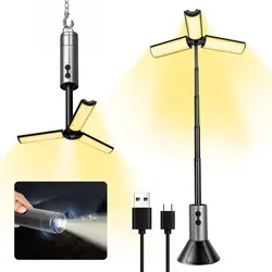 Rechargeable LED Camping Light 3000mAh Telescopic Camping Light 3 Page Head 5 Lighting Modes Waterproof Camping Flashlight