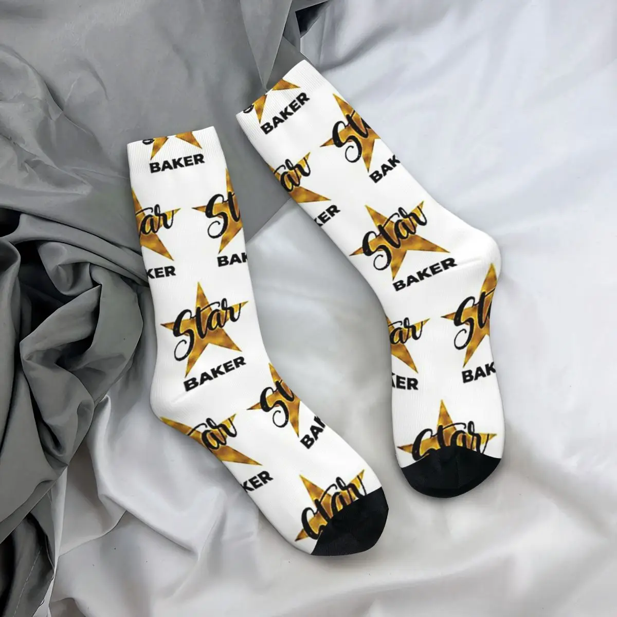 Star Baker Gold Socken Harajuku super weiche Strümpfe die ganze Saison lang Socken Zubehör für Männer Frau Geschenke