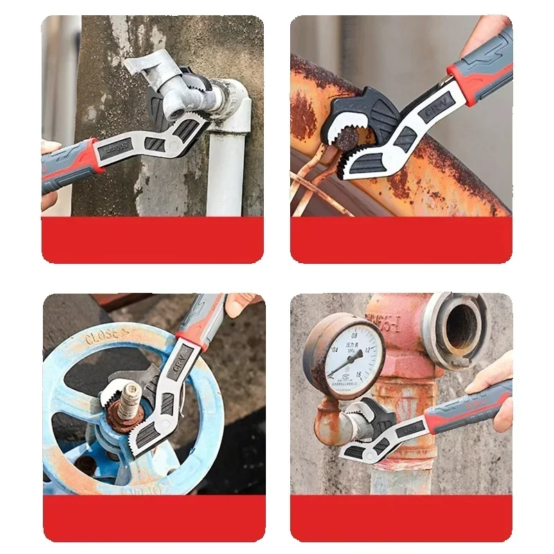 Self-Locking Pipe Wrench - Large-Diameter Adjustable Bathroom Tool with Multi-Functional Grip, Movable Panel Installation Kit​