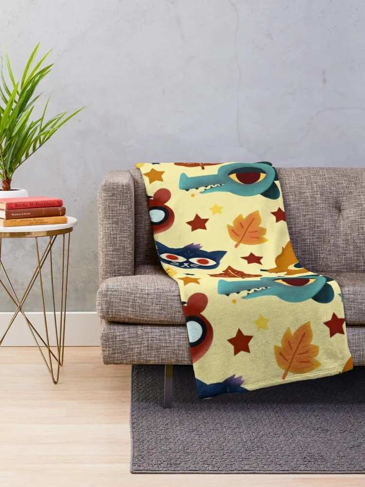 Night in the Woods Fall Pattern Throw Blanket Retros Stuffeds For Decorative Sofa Blankets