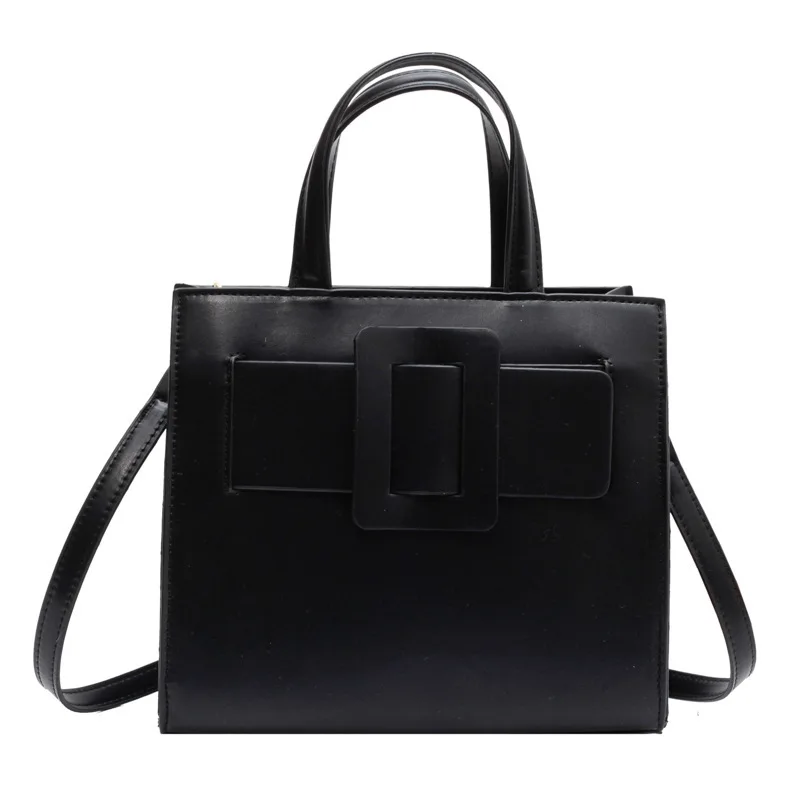 

1pc 2026 Trendy Rectangular Tote Bag for Women - Square Buckle, Patent Leather, Multi-Color, Versatile Handheld & Crossbody