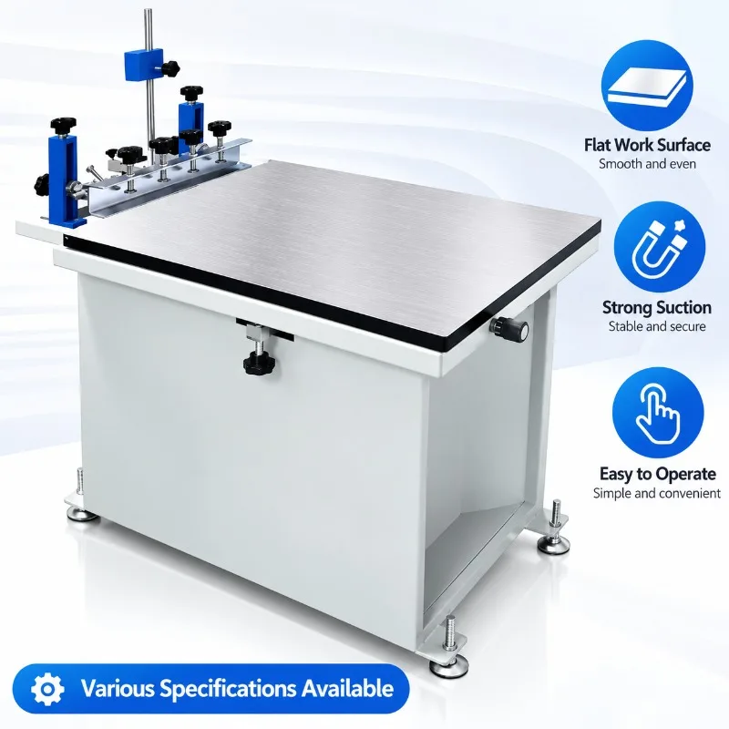 Vacuum Screen Printing Machine Manual Silk Screen Printing Table Stainless Steel Flatbed Printer for Fabric Paper Plastic Metal