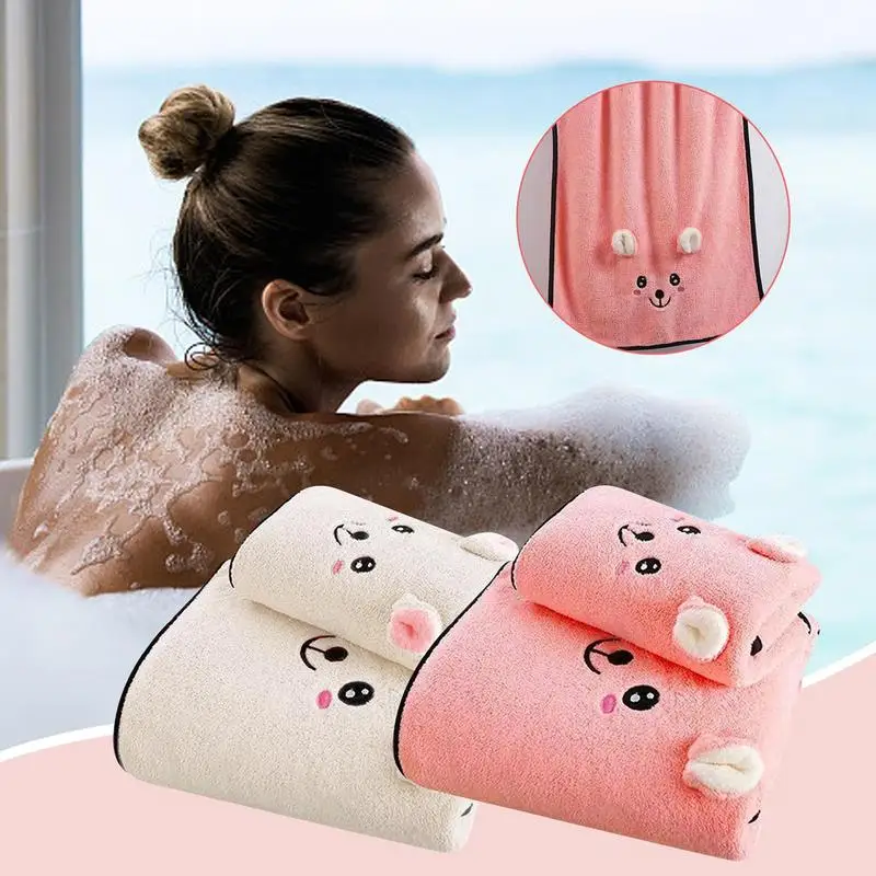 2Pcs Bath Towel Set Pool Towels Bath Towel Hotel Quality Soft Cotton Highly Absorbent Bath Towel Bath Towels For The Body