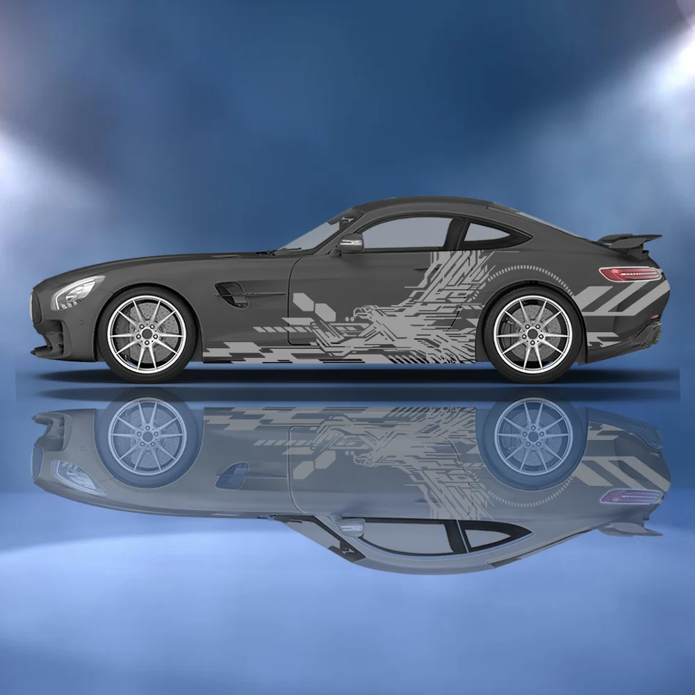 

Eagle Colorful Lines Car Vinyl Wraps Decal Self-adhesive PVC Sticker Suitable for Trucks SUV Decoration Auto Accessories Gift