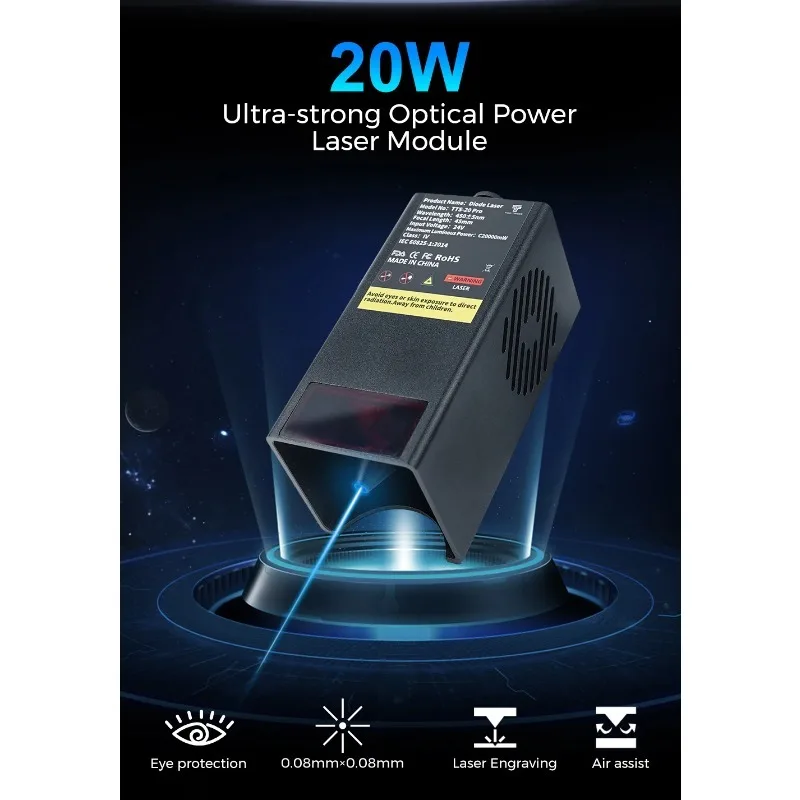 Laser Module Head TC20 450nm Engraving Metal CNC Router Module for TTC450 Condition New