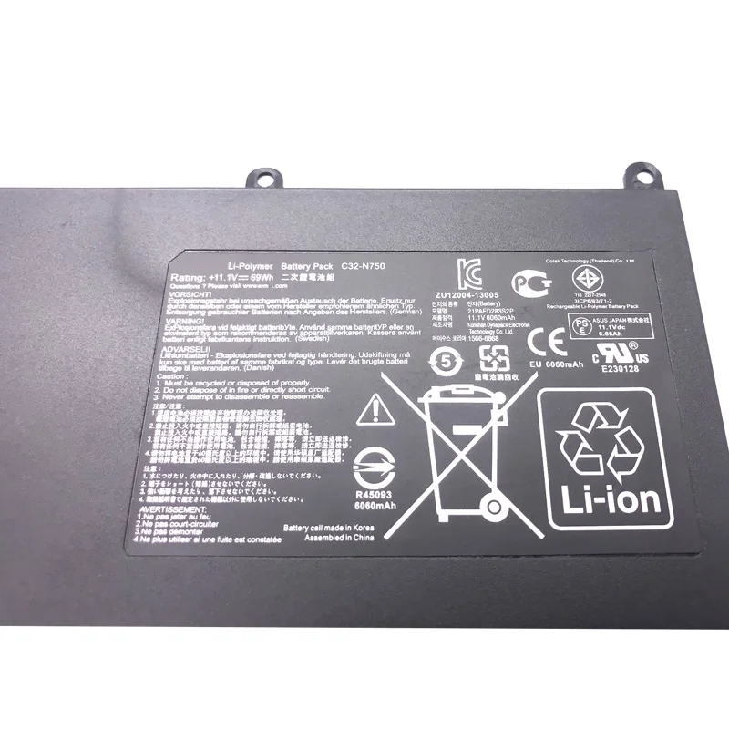 Imagem -05 - Lmdtk Novidades Bateria do Portátil para Asus N750 C32-n750 N750j N750jk N750jv N750y47jk-sl N750y47jv-sl 11.1v 6260mah 69wh