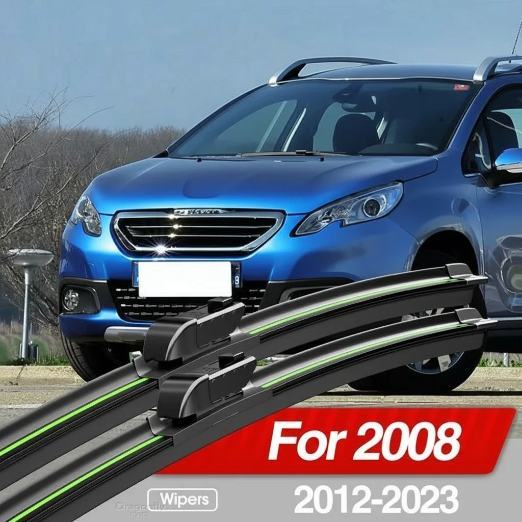 

For Peugeot 2008 2012-2023 Front Windshield Wiper Blades 2pcs Windscreen Window Accessories 2013 2014 2016 2017 2019 2020 2021