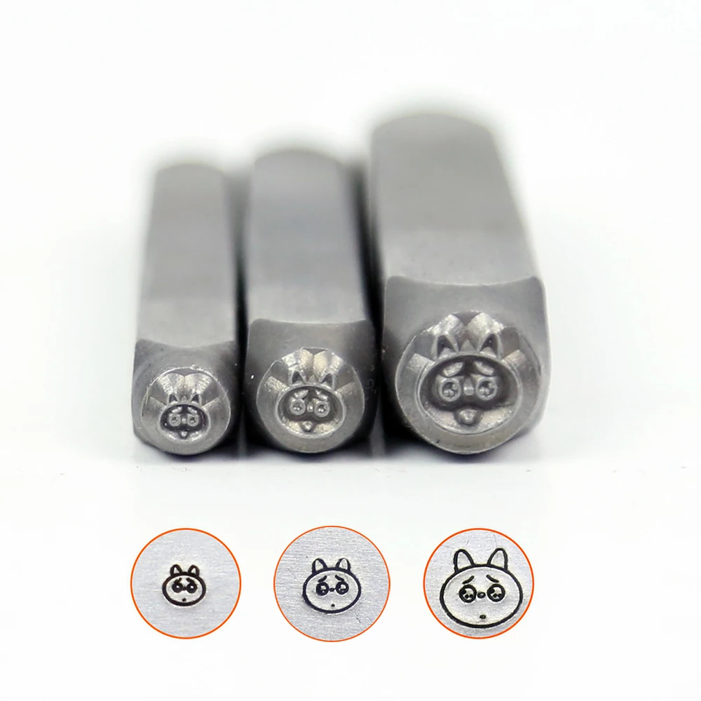 RCIDOS Crying cat 3/4/6mm Design Metal Jewelry Stamps,DIY Bracelet/jewelry symbols steel stamp