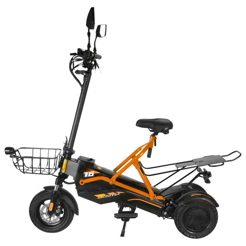 

2023 New high-power dual wheel drive three wheel electric scooter adult off-road 11 inch folding electric scooter