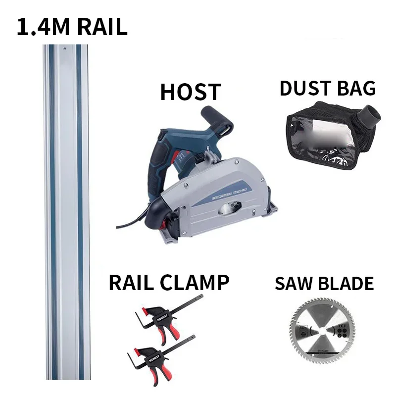 Track saw universal electric circular guide rail saw woodworking portable cutting machine panel 1.4M track