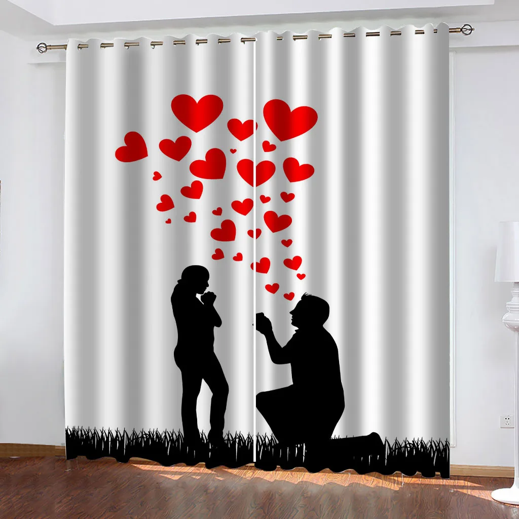 

Curtains For Bedrooms Anti Light 3D Print Blackout Curtain Romantic Couple Living Room Modern Window Curtains Room Decoration