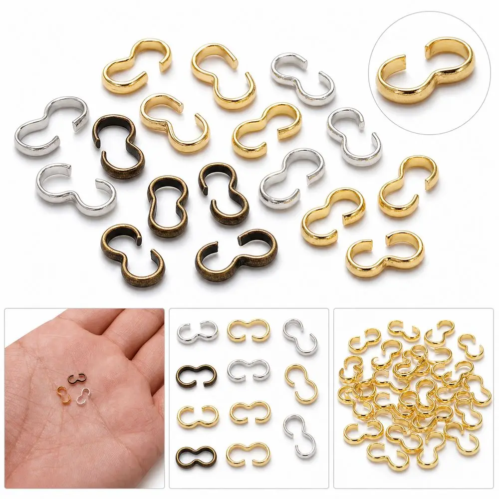 100Pcs Metal Open Link Connector W Shape Double Open Necklace Connector Smooth Finish Jewelry Connector Buckle