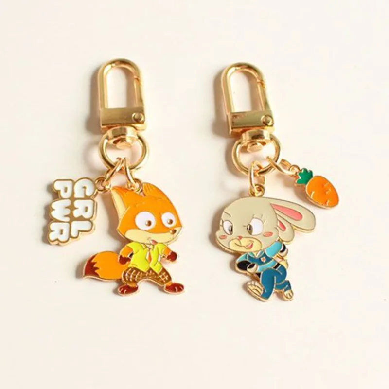 かわいいズートピアディズニージュディホップキーホルダー Parkdance かわいいバックパックペンダントカップルキーホルダー女の子の誕生日ホリデーギフト