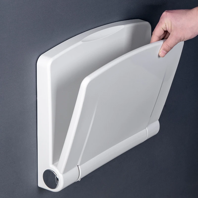 Bathroom Wall-Mounted Stool Non-Slip Wall Seat Bathroom Folding Stool