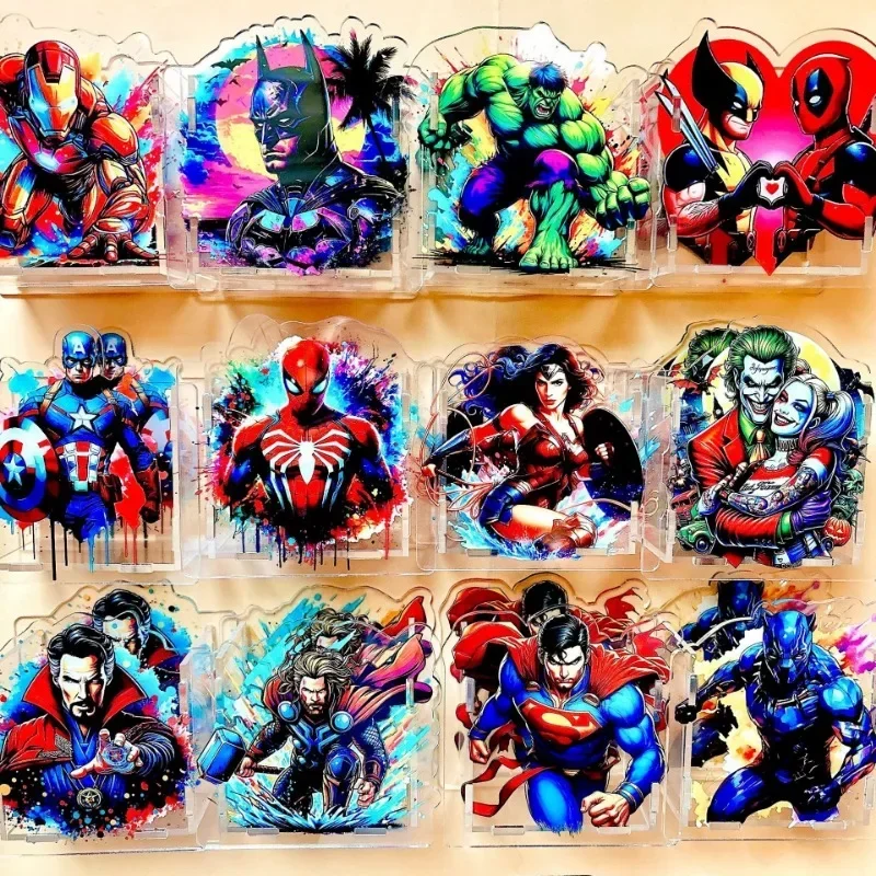 Cartoon Anime DC Marvel Deadpool Acrylic Pen Holder Handmade Pen Box Desktop Storage Box Student Learning Supplies Wholesale