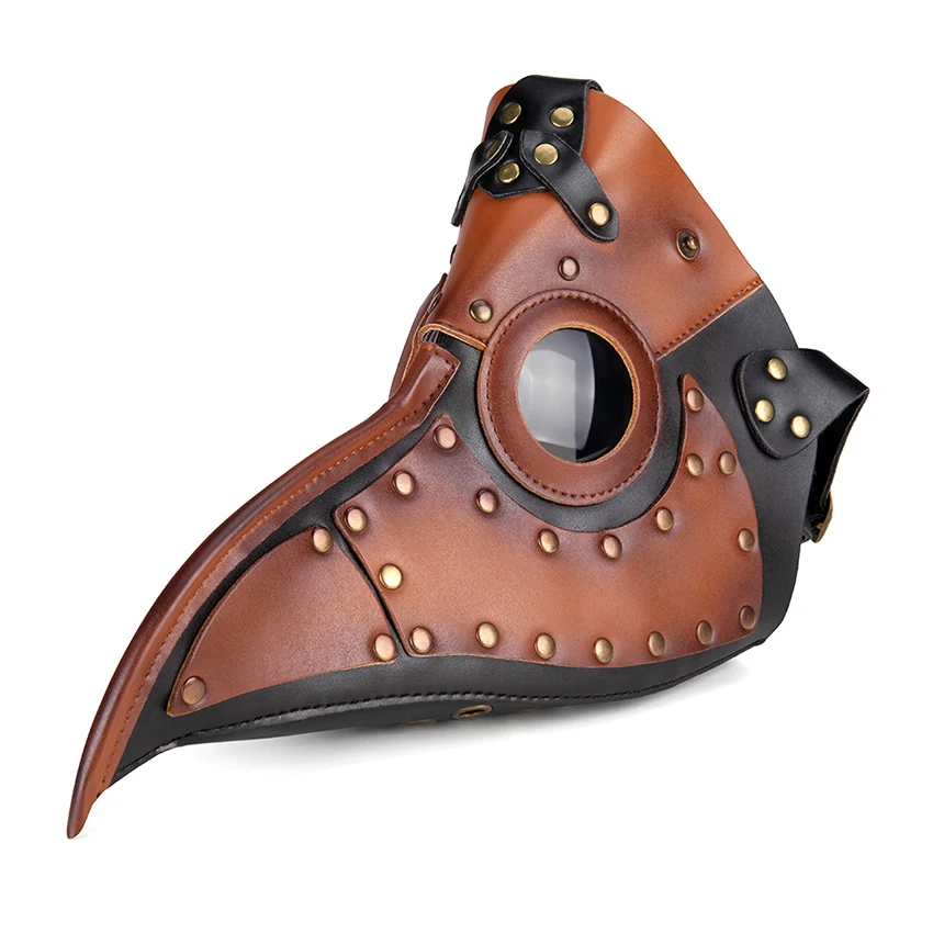 Máscara de médico de la peste Steampunk para cara de adulto, mascarada Medieval de cuero para Halloween, Cosplay de terror, accesorio de máscara de pico gótico masculino