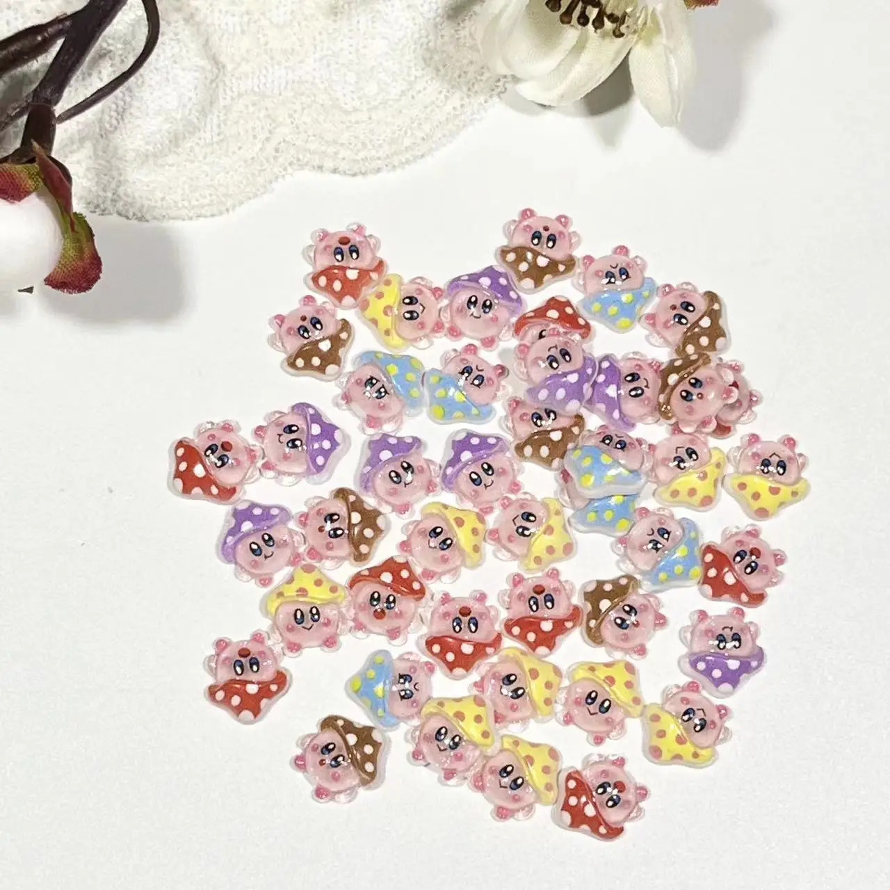 no.25  20/40pcs cartoon nail accessories mixed Powder Cute Star resin accessories refrigerator nail patch