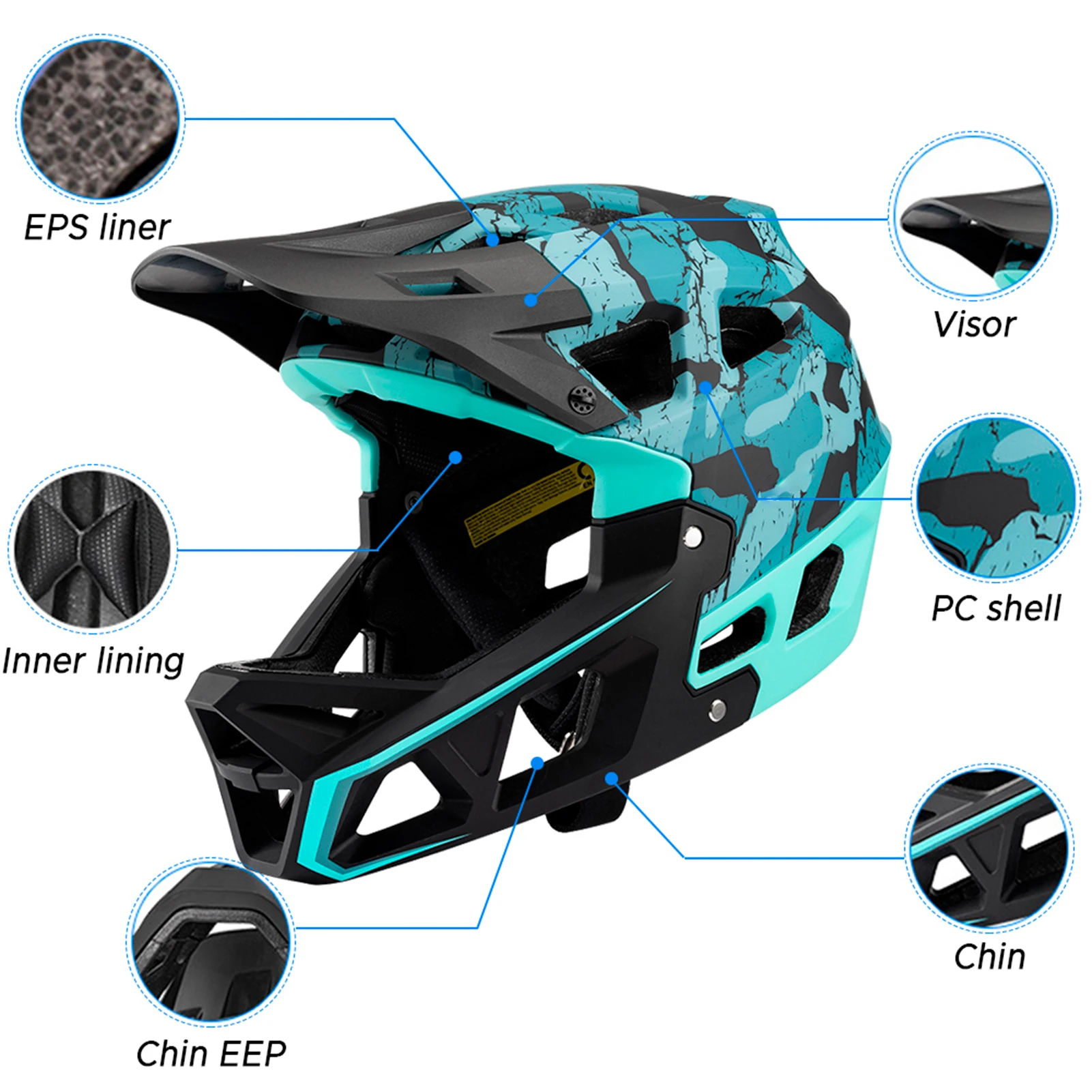 Casque de vélo de montagne int - Mountain Biking Helmet Full Face avis et prix