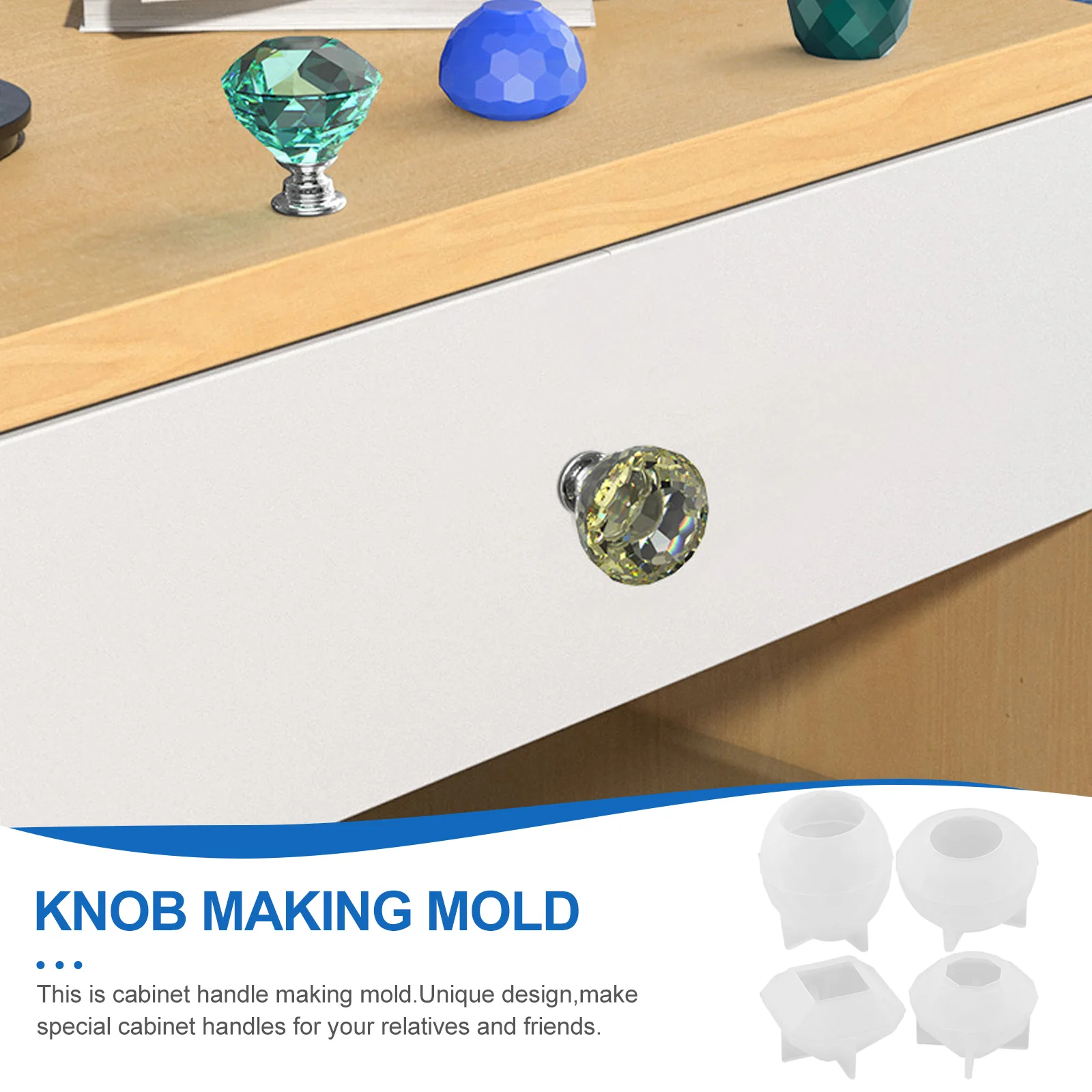 

1 Set Of Crystal Resin Silicone Mold Cabinet Handle Making Diy Crafts Knob Drawer Pull Door Handle Reusable Molds Jewelry Making