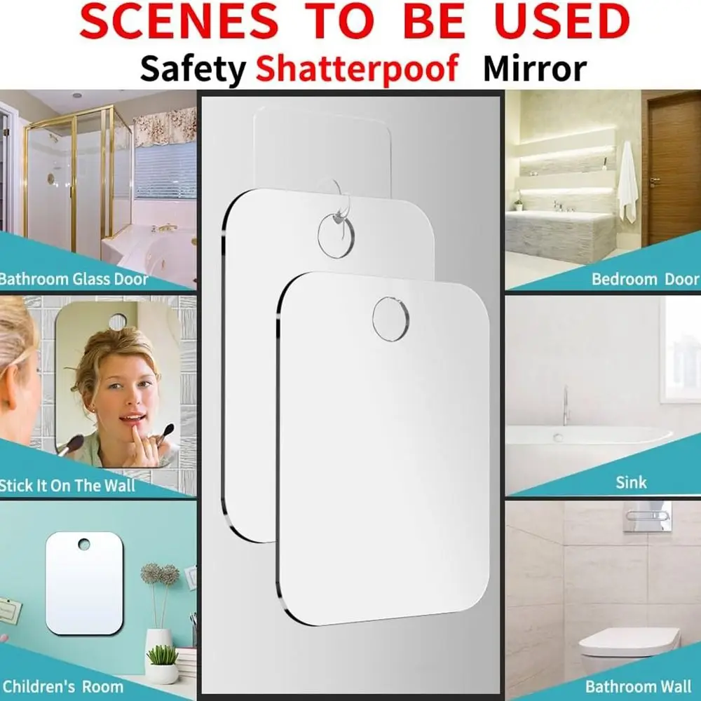 

Accessories Shatterproof Shower Mirror Portable Handheld Makeup Mirror Fogless Shaving Mirror