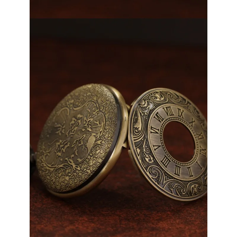 クォーツ懐中時計フリップクリエイティブカップル男子学生ローマ老人レトロノスタルジア