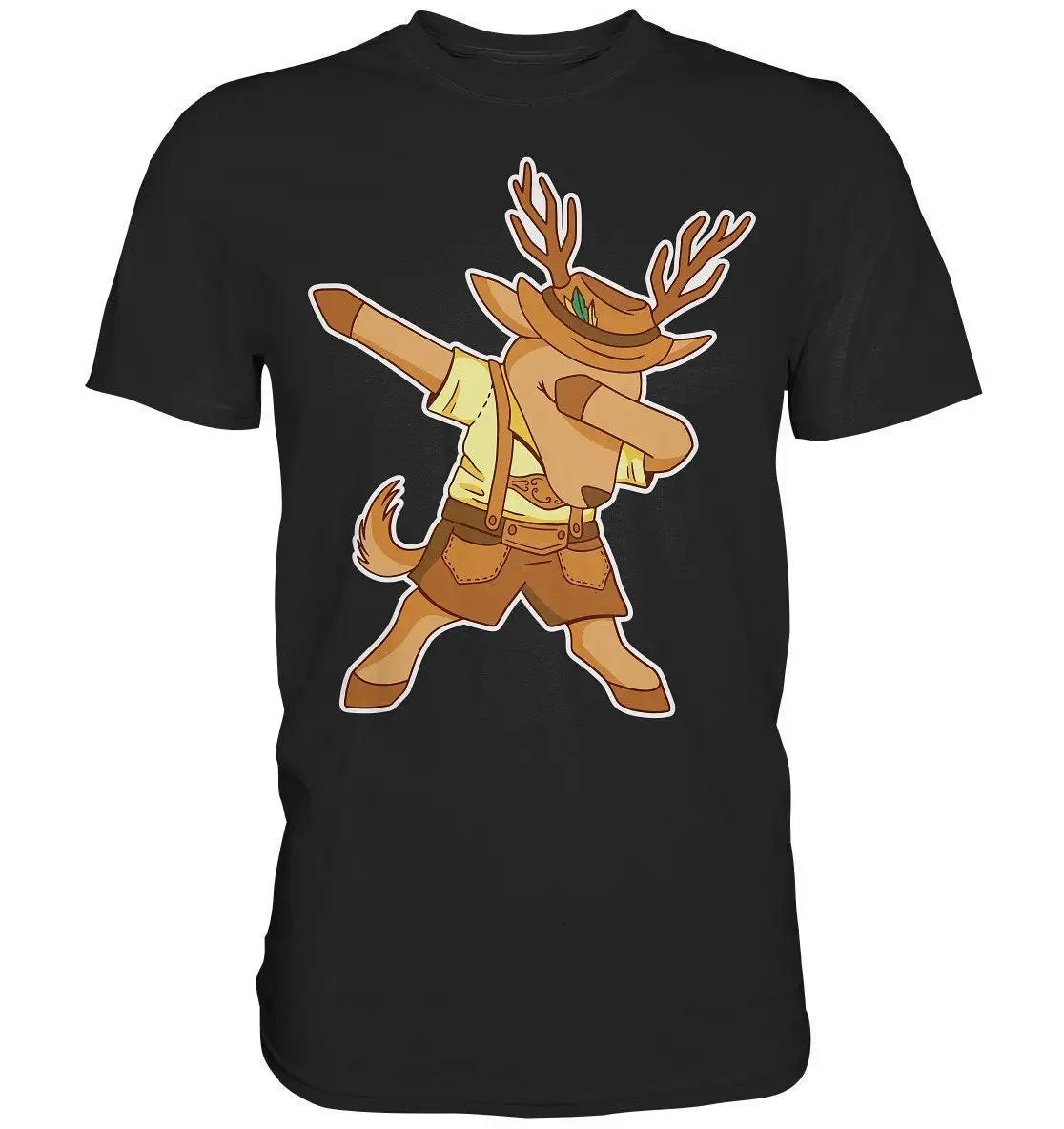 Dabbing Deer T Shirt For Oktoberfest With Lederhosen Replacement Gift