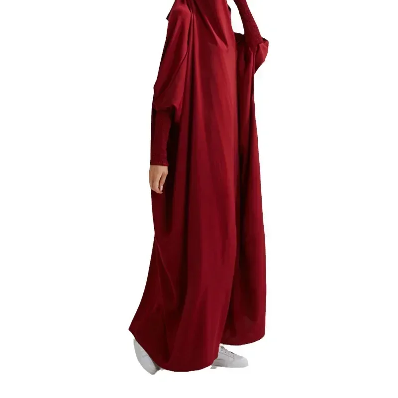 Abito musulmano turco donna nuova moda elegante abito maxi solido retrò allentato chic abito temperamento manica lunga Abaya per le donne