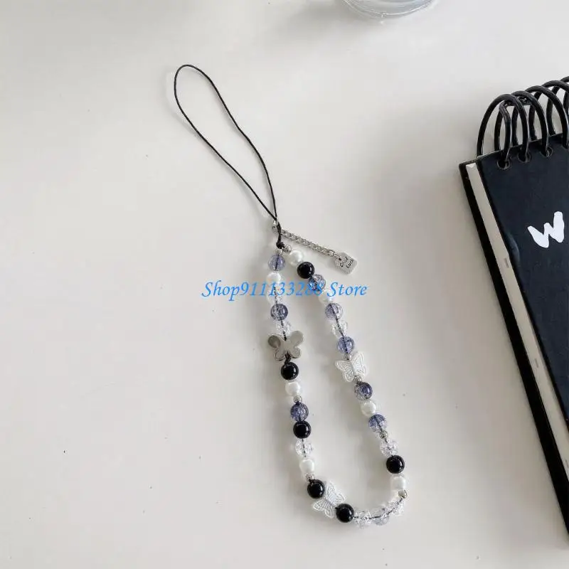 G88D Eye Catching Chain Handmade Beaded Cellphone Lanyard For Women Girls Telephone Strap Jewelry Drop-resistant