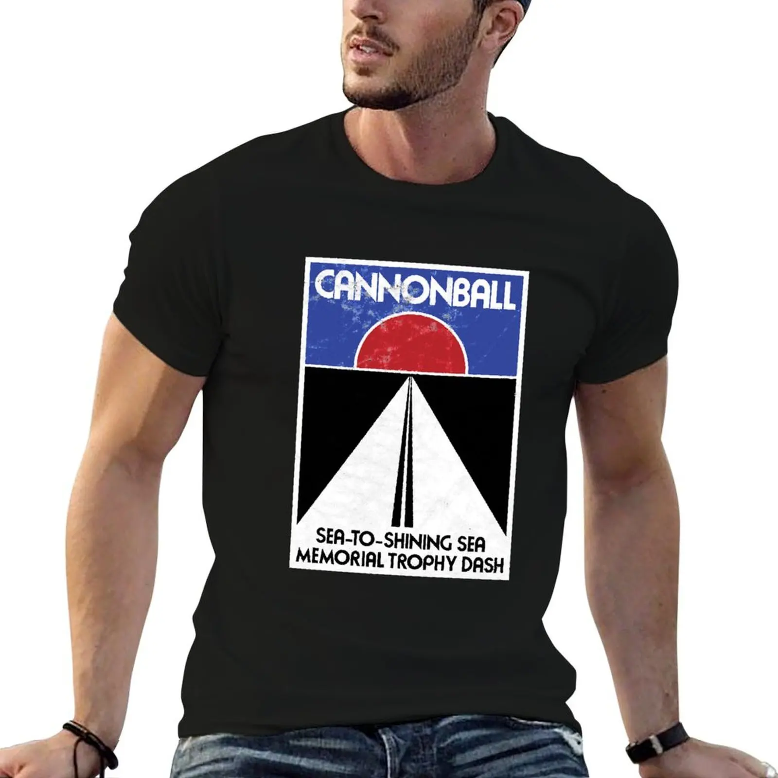 

cotton t for T-Shirt (distressed) package Cannonball black plain t-shirt shirt Run casual man Essential man