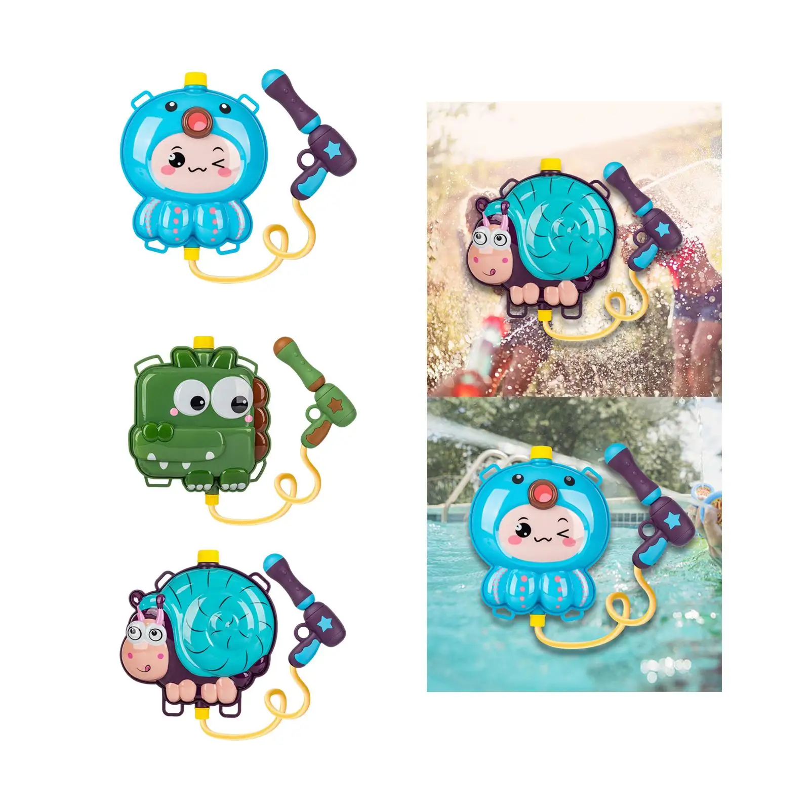 Blasters de água Soaker Summer Water Toys, Cartoon Pullout, portátil ao ar livre