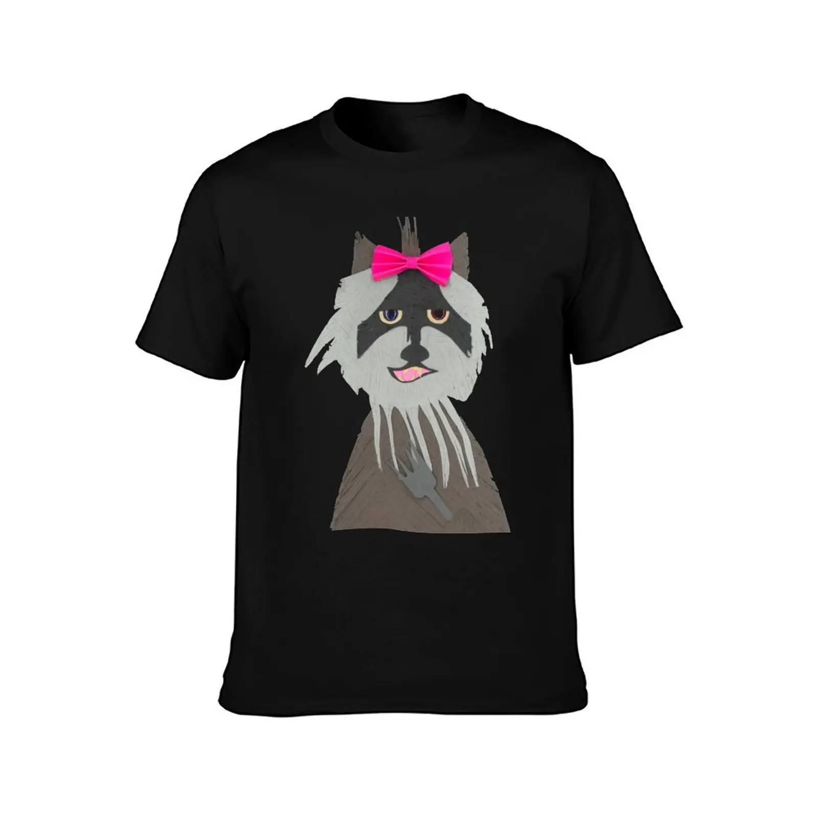 Rose Raccoon T-Shirt Big and Tall Casual T-Shirt