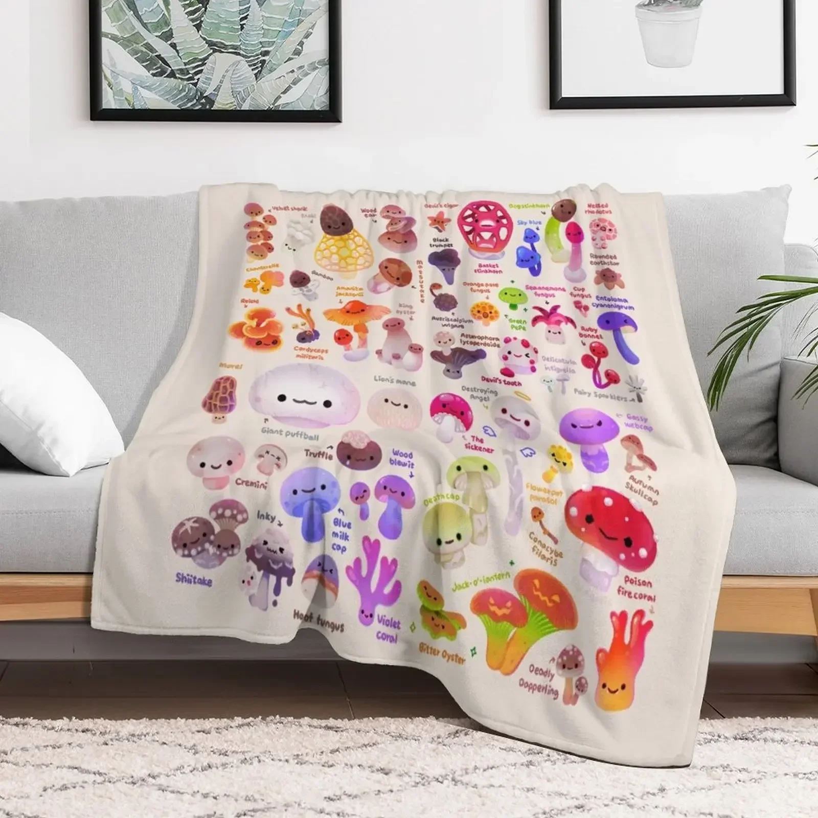 

Mushroom - light Throw Blanket Soft Plaid Bed sofa bed Blankets Plaid on the sofa For Sofa Thin Plush Blankets