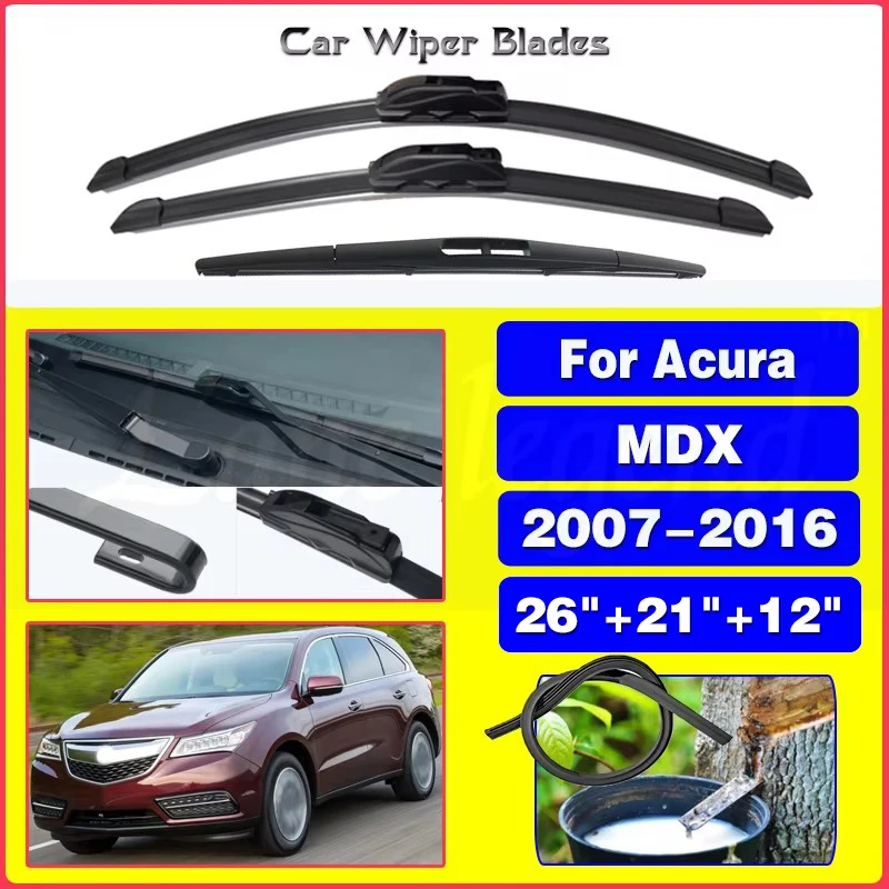 

Wiper Front Rear Wiper Blades Set For ACURA MDX 2007-2016 Windshield Windscreen Auto Windshield 2012 2013 2014 2015 26"+21"+12"