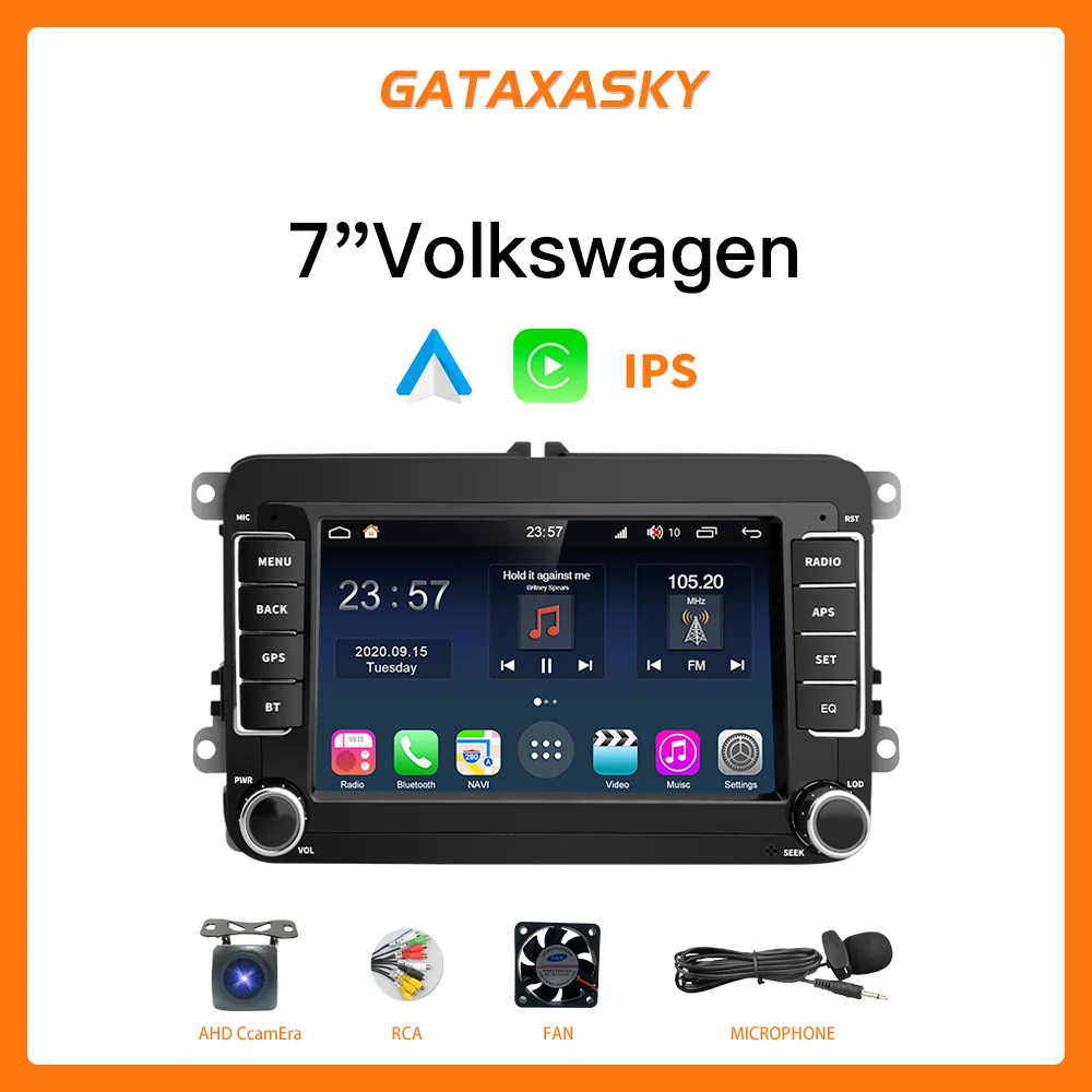 

GATAXASKY 7"2 Din Android Car Radio GPS WiFi DSP Carplay For VW / Volkswagen Skoda Octavia golf 5 6 touran passat B6 polo Jetta