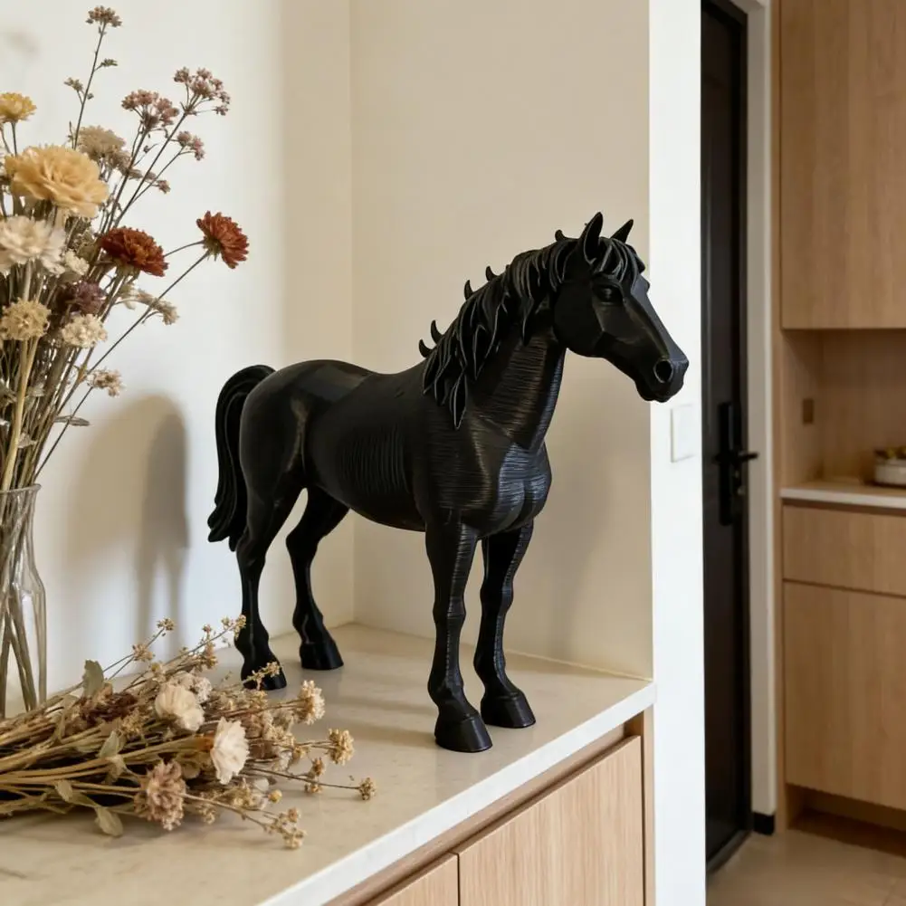 Horse Figurine Decor Realistic Horse Statue 3d Printed Horse Figurine Realistic Collectible Sculpture Feng Shui Desk for Home